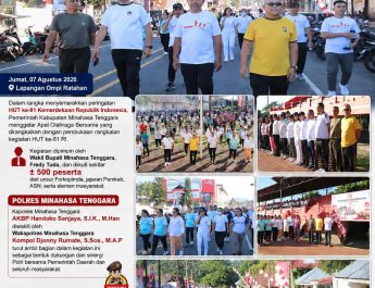 Polres Mitra Ambil Bagian dalam Apel Olahraga Bersama Dan Pembukaan Rangkaian HUT Ke-81 Kemerdekaan RI