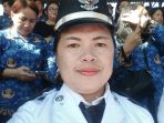foto hukum tua Pangu mengikuti HUT upacara HUT Kabupaten Mitra